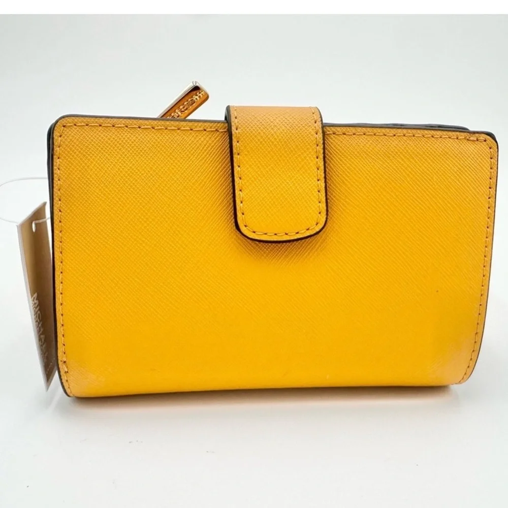 NWT Michael Kors yellow compact wallet